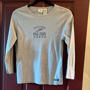 Ralph Lauren Gray Long Sleeve Tee Classic Crew